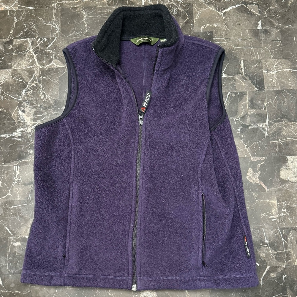 Eddie Bauer Polartec Fleece Vest Womens ASmall Full Zip Pockets
